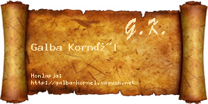 Galba Kornél névjegykártya