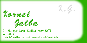 kornel galba business card